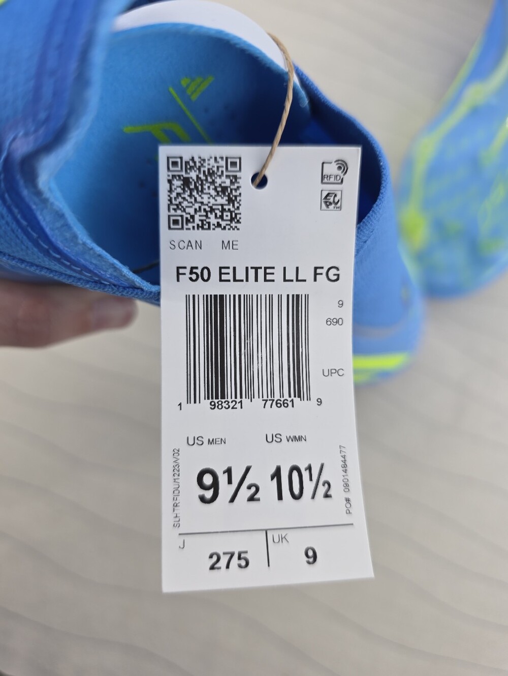 Adidas F50 Elite Laceless FG Lucid Blue Soccer Cleats JR6461 Sz 9.5 Men/10.5 Wom - Picture 10 of 11